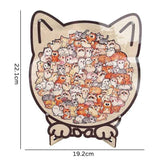 Wooden Jigsaw Puzzle, Cat with Blue Hat + Puppy In Australia - Darrahopens