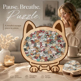 Wooden Jigsaw Puzzle, Cat with Blue Hat + Little Bear In Australia - Darrahopens