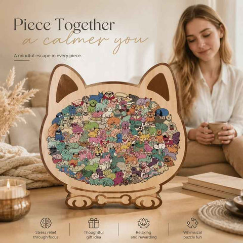 Wooden Jigsaw Puzzle, Morandi Style Dog + Macaron Style Dog In Australia - Darrahopens