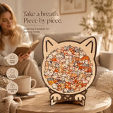 Wooden Jigsaw Puzzle, Morandi Style Dog + Kitten In Australia - Darrahopens