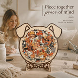 Wooden Jigsaw Puzzle, Morandi Style Dog + Puppy In Australia - Darrahopens