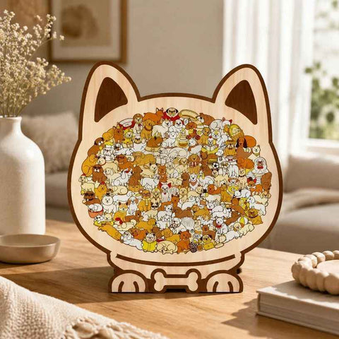 Wooden Jigsaw Puzzle, Macaron Style Dog + Melad Style Dog In Australia - Darrahopens