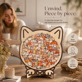 Wooden Jigsaw Puzzle, Macaron Style Dog + Teddy Dog