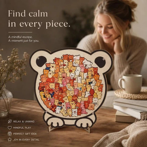 Wooden Jigsaw Puzzle, Teddy Dog + Little Bear