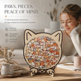 Wooden Jigsaw Puzzle, Pug Dog + Kitten In Australia - Darrahopens