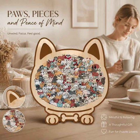 Wooden Jigsaw Puzzle, Puppy + Little Bear In Australia - Darrahopens
