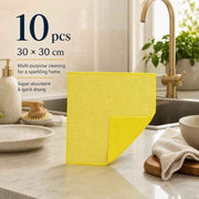 10 Pack Kitchen Cleaning Cloth,Yellow,30×30cm In Australia - Darrahopens