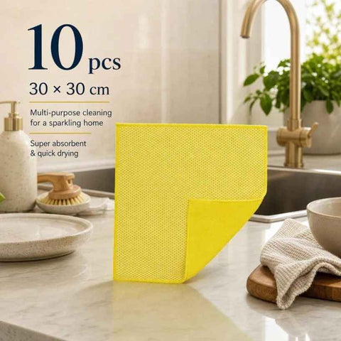 10 Pack Kitchen Cleaning Cloth,Yellow,30×30cm In Australia - Darrahopens