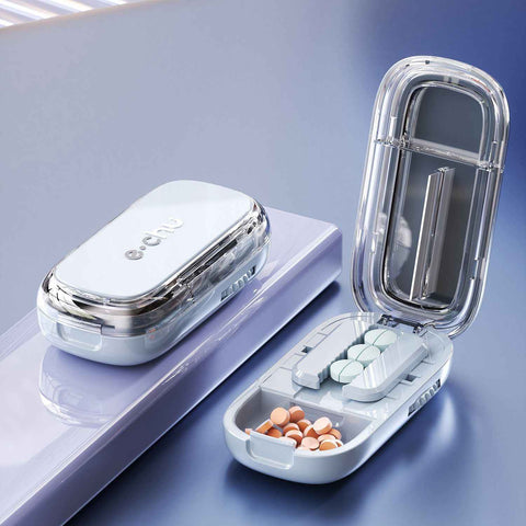 2pcs Starry Blue Pill Box with 1/2 Pill Cutter In Australia - Darrahopens
