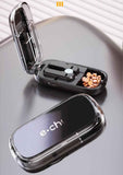 2pcs Starry Black Pill Box with 1/2 & 1/4 Pill Cutter