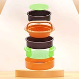 4Pcs Round Hamburger Patty Press Maker Tool Set black