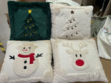 Set of 2 Christmas Cushion Covers - Large Snowman (Pillow filling not included)