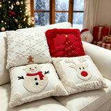 Set of 2 Christmas Cushion Covers - New Beige Large Christmas Tree (Pillow filling not included)