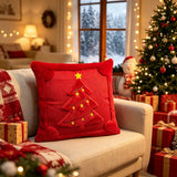 Set of 2 Christmas Cushion Covers - New Red Large Christmas Tree (Pillow filling not included) In Australia - Darrahopens