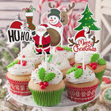 20 Sets Christmas Cake Toppers (8 Pieces Per Set)