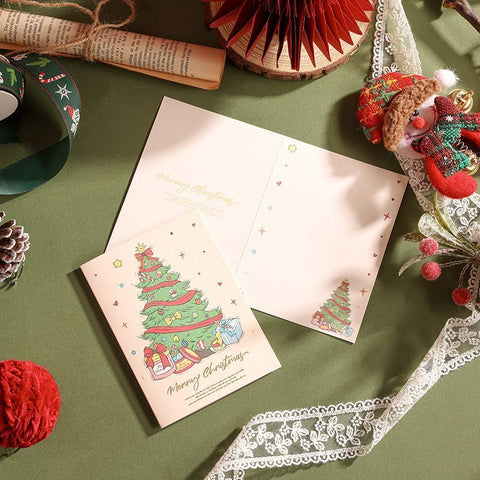 60 Sheets Watercolor Hot Stamping Christmas Greeting Cards Style 3