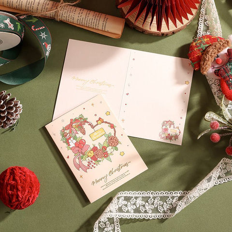 60 Sheets Watercolor Hot Stamping Christmas Greeting Cards Style 2