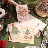 60 Sheets Watercolor Hot Stamping Christmas Greeting Cards Style 6