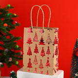 20Pcs Christmas Kraft Gift Bags, Red Gold Hot Stamping Christmas Tree, 15×8×21cm In Australia - Darrahopens