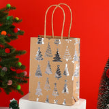 20Pcs Christmas Kraft Gift Bags, Silver Hot Stamping Christmas Tree, 15×8×21cm In Australia - Darrahopens