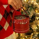 2pcs Round Christmas Apple Gift Box - Wine Red