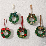 5pcs Mini Christmas Wreaths With Rope