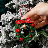 5pcs Mini Christmas Wreaths With Rope