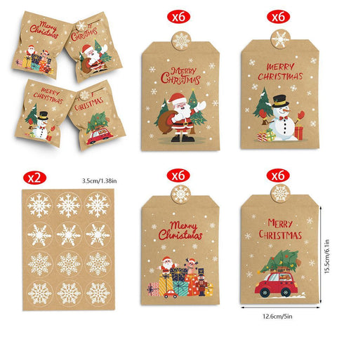 Christmas Mini Paper Bags S716, 24 Pieces