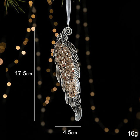 2pcs Feather Christmas Ornament Props In Australia - Darrahopens
