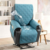 Electric Recliner Sofa Cover - Smoky Cyan In Australia - Darrahopens