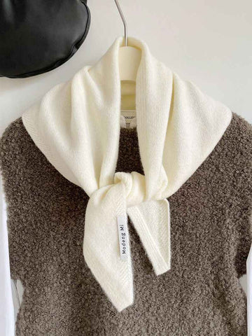 2pcs Fashion Warm Triangle Scarf - Cream White, 35×105cm