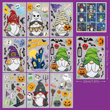 2Sets W09 Halloween Static Window Stickers (9 Sheets Per Set)