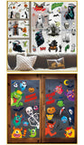 2Sets W19 Halloween Static Window Stickers (9 Sheets Per Set)