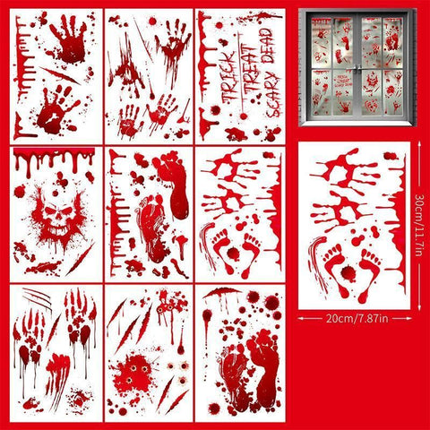 2Sets W2307 Halloween Static Window Stickers (9 Sheets Per Set)