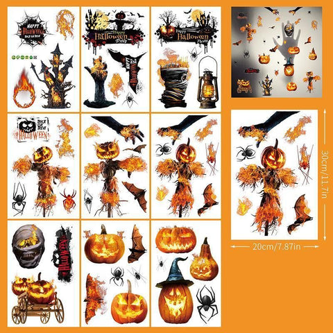 2Sets W2330 Halloween Static Window Stickers (9 Sheets Per Set)