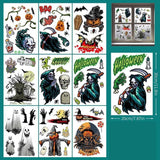 2Sets W03 Halloween Static Window Stickers (9 Sheets Per Set)