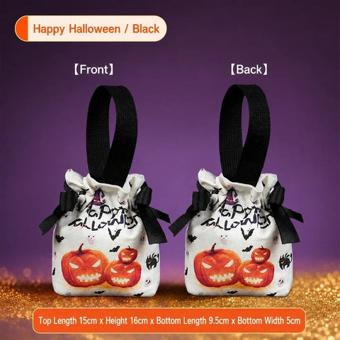 8Pcs Black Halloween Pumpkin Drawstring Bags In Australia - Darrahopens