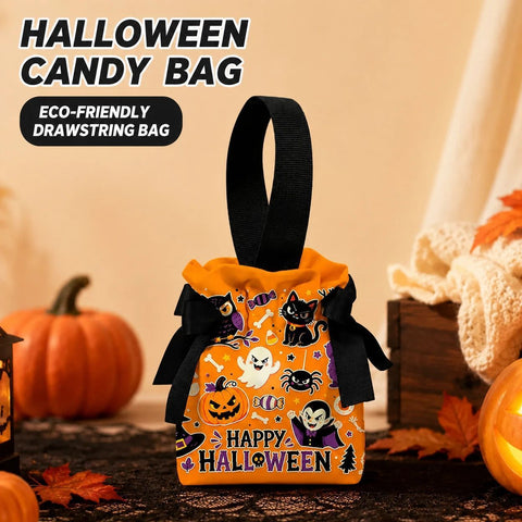 8Pcs Orange Background Ghost Spider Halloween Drawstring Bags In Australia - Darrahopens