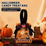 8Pcs Purple Background Black Cat Halloween Drawstring Bags