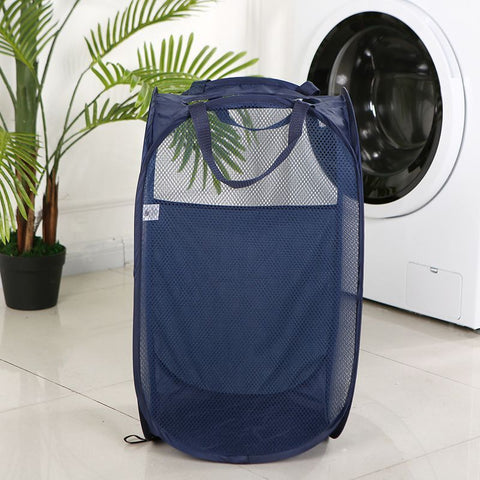Foldable Laundry Hamper Navy blue 01