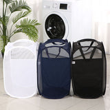 Foldable Laundry Hamper Navy blue 01