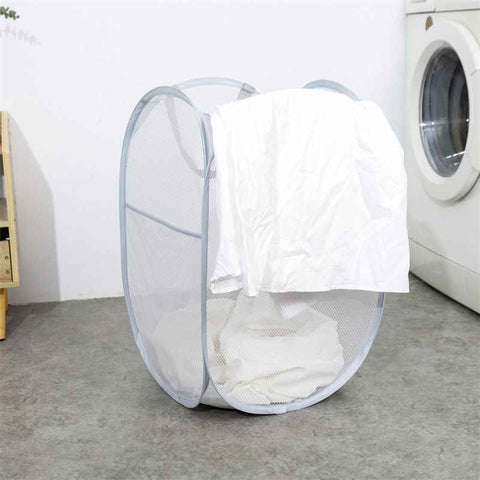 Foldable Laundry Hamper Light Gray 02