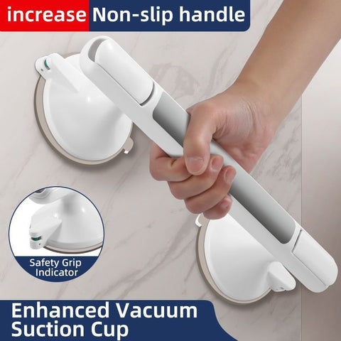 No Drill Vacuum Suction Grab Bar, Non-Slip Safety Handle for Bathroom