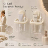 2pcs Wall-Mounted Storage Box - Cream White
