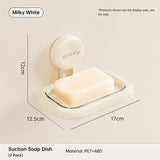 2pcs Suction Cup Soap Dish - Cream White