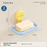 2pcs Suction Cup Soap Dish - Bubble Blue In Australia - Darrahopens