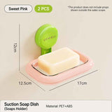 2pcs Suction Cup Soap Dish - Sweetheart Pink In Australia - Darrahopens