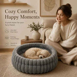 Plush Round Bed - Grey, Size S: 40×40×15cm In Australia - Darrahopens