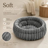 Plush Round Bed - Grey, Size M: 50×50×15cm In Australia - Darrahopens