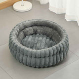 Plush Round Bed - Grey, Size L: 60×60×15cm In Australia - Darrahopens